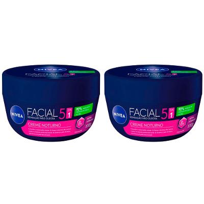 NIVEA Kit com 2 Unidades – Creme Hidratante Facial Noturno 100g