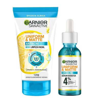Garnier Skin Uniform & Matte Kit - Sérum Facial + Sabonete Facial 3 em 1