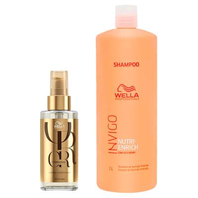 Wella Professionals Kit - Shampoo Invigo + Óleo Oil Reflection
