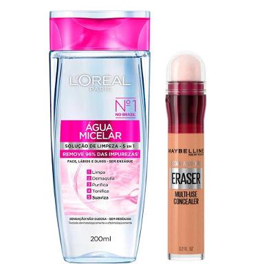 L’Oréal Paris + Maybelline Kit - Água Micelar Solução de Limpeza + Corretivo Líquido Medium