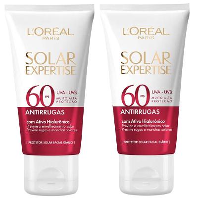 L’Oréal Paris Kit com 2 Unidades - Protetor Solar Facial Solar Expertise Antirrugas FPS60 - 40g