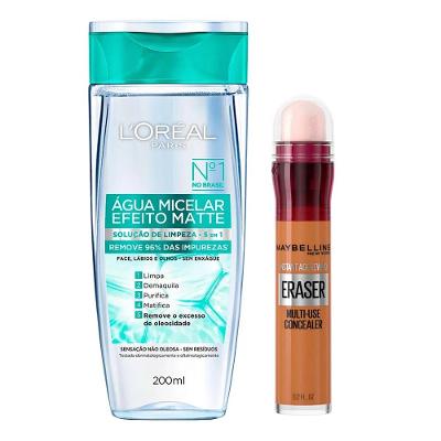 L’Oréal Paris + Maybelline Kit - Água Micelar Efeito Matte + Corretivo Líquido Tan