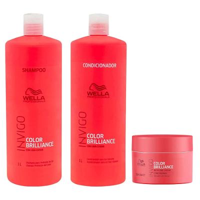 Wella Professionals Invigo Color Brilliance Kit – Shampoo + Condicionador + Máscara