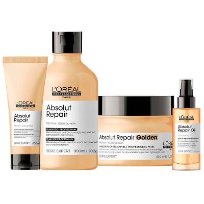 L'Oréal Professionnel Absolut Repair Kit Shampoo + Condicionador + Máscara Light+ Óleo