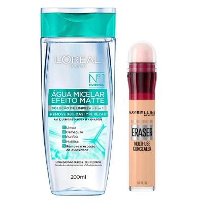 L’Oréal Paris + Maybelline Kit - Água Micelar Efeito Matte + Corretivo Líquido Light