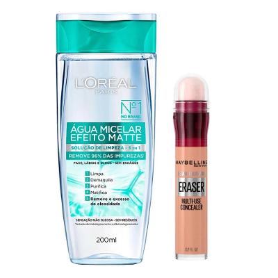 L’Oréal Paris + Maybelline Kit - Água Micelar Efeito Matte + Corretivo Líquido Honey