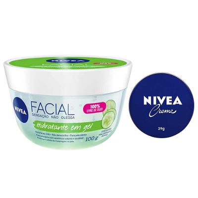NIVEA Kit – Hidratante Facial Gel Fresh 100g + Creme Hidratante Lata 29g