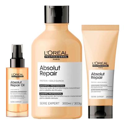 L'Oréal Professionnel Absolut Repair Kit Shampoo + Condicionador + Óleo