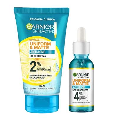 Garnier Skin Uniform & Matte Kit - Sérum Facial + Gel de Limpeza Facial