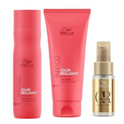 Wella Professionals Invigo Color Brilliance Kit – Shampoo + Condicionador + Óleo Smoothening
