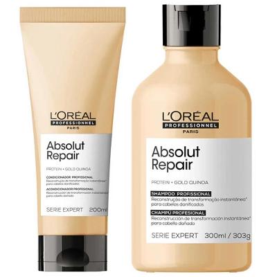 L'oréal Professionnel Absolut Repair Gold Quinoa + Protein Kit – Shampoo + Condicionador