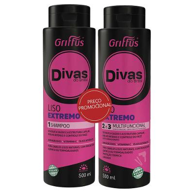 Griffus Divas do Brasil Lisos Kit Shampoo Condicionador