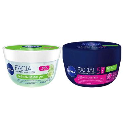 NIVEA Kit – Hidratante Facial Gel Fresh 100g + Creme Hidratante Facial Noturno 100g