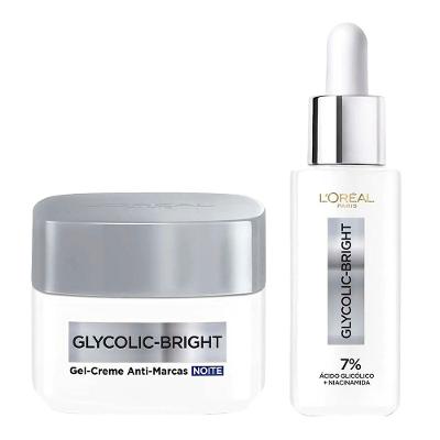 L'Oréal Paris Glycolic Bright Kit – Gel Creme Facial Noite + Sérum
