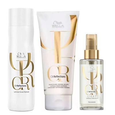 Wella Professionals Oil Reflections Kit – Shampoo + Condicionador + Óleo Light