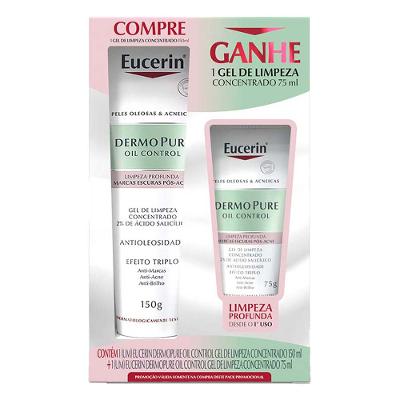 Eucerin Dermo Pure Oil Control Gel de Limpeza Concentrado Kit com 2 unidades para Peles Oleosas e Acneicas