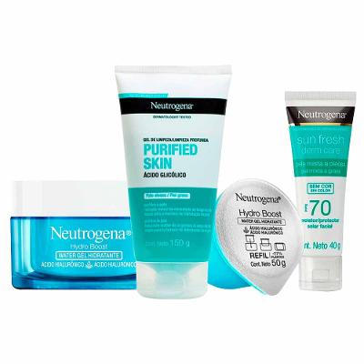 Neutrogena Kit – Hidratante Facial + Protetor Solar + Gel de Limpeza + Refil Hidratante Facial Para Todos os Tipos de Pele