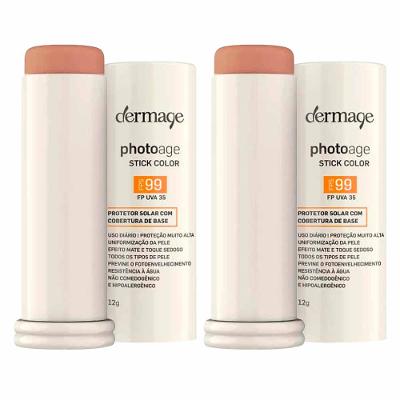Dermage Photoage Stick Color Kit com 2 unidades - Protetor Solar com Cor FPS99