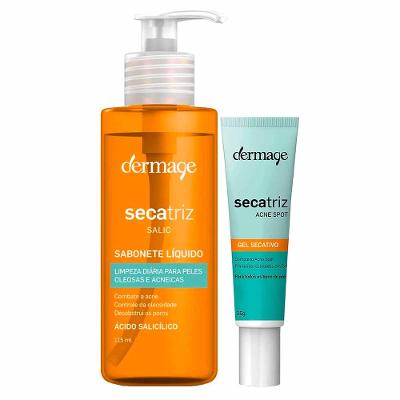 Dermage Secatriz Kit - Sabonete Líquido + Gel Secativo para Peles Oleosas e Acneicas