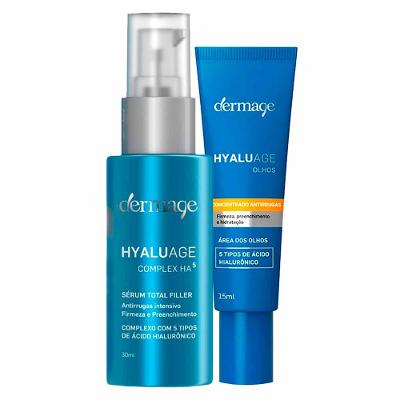 Dermage Hyaluage Kit - Sérum Antirrugas + Rejuvenescedor para Área dos Olhos para Rejuvenescimento Facial