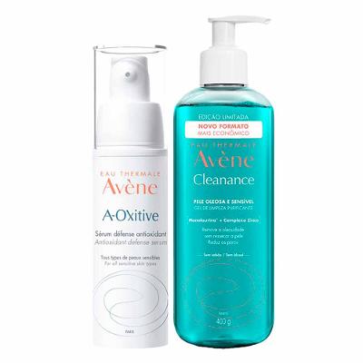 Avène Kit - Gel de Limpeza Facial + Sérum Protetor Antioxidante para Pele Aleosa a Acneica