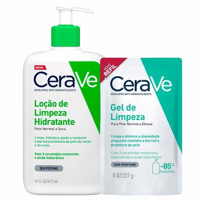 CeraVe Kit - Loção de Limpeza + Gel de Limpeza Facial