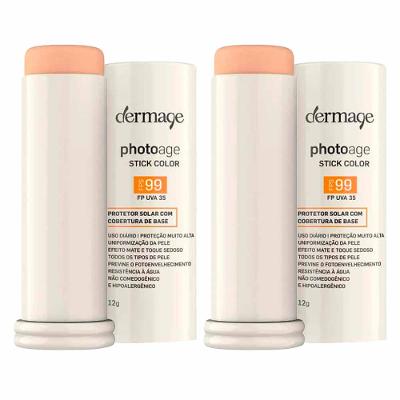 Dermage Photoage Stick Color Kit com 2 unidades - Protetor Solar com Cor FPS99