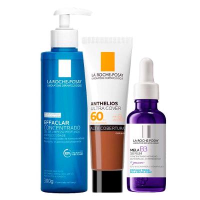 La Roche-Posay Kit - Gel de Limpeza + Sérum + Protetor Solar FPS60 Cor 6.0 para Rejuvenescimento Facial