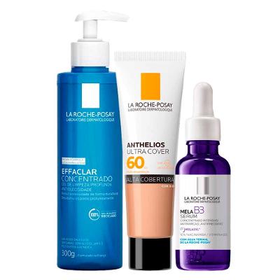 La Roche-Posay Kit - Gel de Limpeza + Sérum + Protetor Solar FPS60 Cor 3.0 para Rejuvenescimento Facial