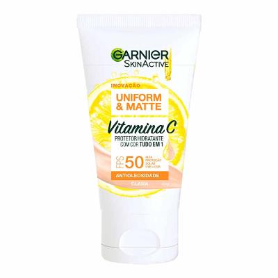 Protetor Solar Facial Hidratante Garnier Skin - Uniform & Matte Vitamina C FPS 50