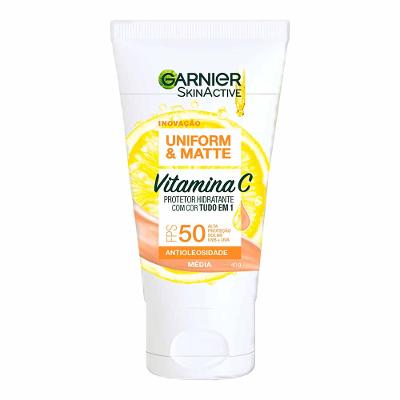 Protetor Solar Facial Hidratante Garnier Skin - Uniform & Matte Vitamina C FPS 50