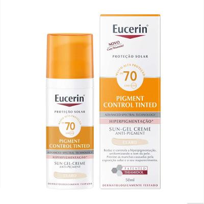 Protetor Solar com Cor Eucerin Sun Pigment Control Creme Facial Tinted FPS70 50ml