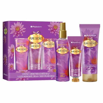 Pure Secret Phytoderm Kit Perfume Feminino + Body Spray + Loção Hidratante + Creme Para As Mãos