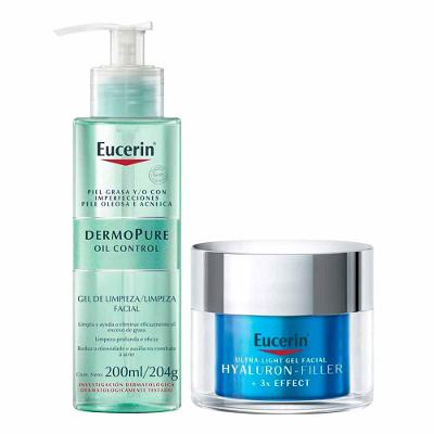 Eucerin Kit - Gel de Limpeza Facial + Gel Facial Booster para Todos os Tipos de Pele