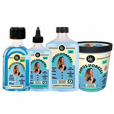 Lola Cosmetics Danos Vorazes Kit - Óleo + Shampoo + Máscara + Booster