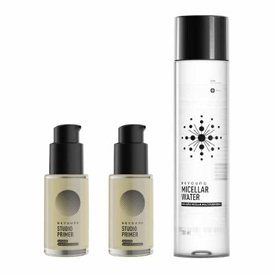 Beyoung Kit com 1 Água Micelar e 2 Primers Faciais Firmadores para Controle da Oleosidade
