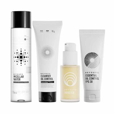 Beyoung Kit - Micelar + Gel Cleanser + Booster + Essential Oil Control FPS 30 para Rejuvenescimento Facial