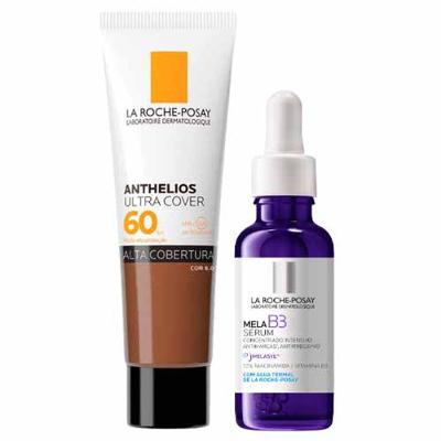 La Roche-Posay Kit - Protetor Solar Facial com Cor 6.0 + Sérum Facial Mela B3 para Redução de Marcas