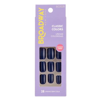 Unhas Coloridas Kiss NY Broadway Baby Blue Quadrado Curto
