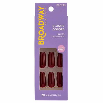 Unhas Coloridas Kiss NY Broadway Lavender Bailarina Longo