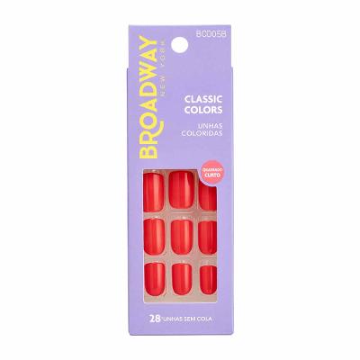 Unhas Coloridas Kiss NY Broadway Vintage Quadrado Curto