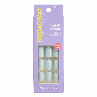 Unhas Coloridas Kiss NY Broadway Lipstick Quadrado Curto