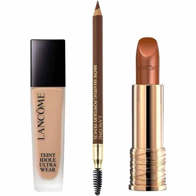 Lancôme - Batom L'Absolu Rouge + Lápis para Sobrancelha Brow Shaping + Base Teint Idôle Kit Presenteável