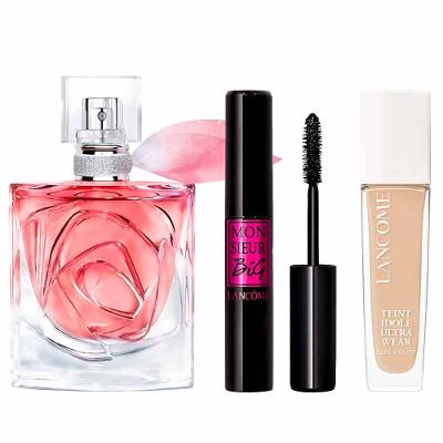 Lancôme - Perfume Feminino EDP La Vie Est Belle + Máscara de Cílios Monsieur Big + Base Teint Idôle Kit Presenteável