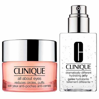 Clinique Gel Hidratante Facial Dramatically + Tratamento para Olhos All About Eyes Kit Presenteável