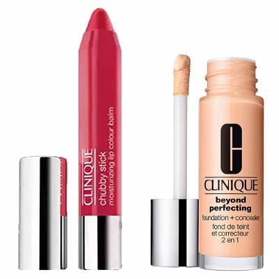 Clinique Batom Hidratante Chubby Stick + Base Corretiva Beyond Perfecting Kit Presenteável