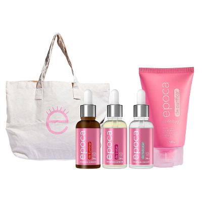 Época by Dermage Kit – Época de Hidratar 30ml + Época de Iluminar 30ml + Época de Tratar 30ml + Época de Purificar 140g + Ecobag Época Cosméticos