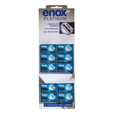 Lâmina de Barbear Duplo Fio Platinum Enox – C/4