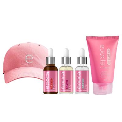 Época by Dermage Kit – Época de Hidratar 30ml + Época de Iluminar 30ml + Época de Tratar + Época de Purificar + Boné Época Cosméticos