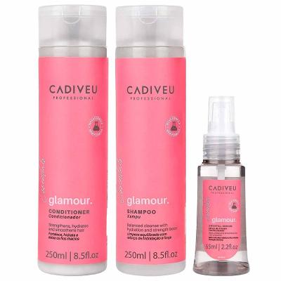 Cadiveu Glamour Kit – Shampoo + Condicionador + Sérum de Cristais